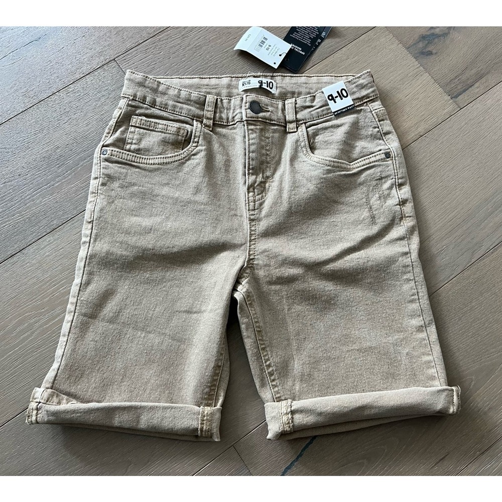 NWT Cotton On Kids Boys Khaki Roll Up Shorts Sz 9-10